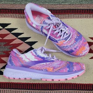Brooks Ghost 13 Running Sneakers Sz 10 Unity Pink Purple Lace Up Shoe Lightweigh